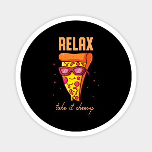 Funny Pizza Saying Relaxation Cheese Pun Magnet